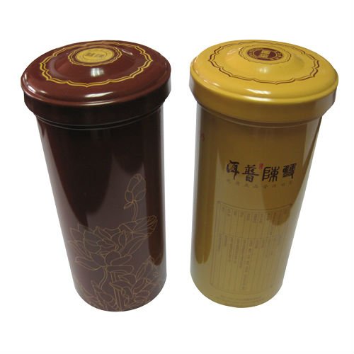 Tin tea caddy